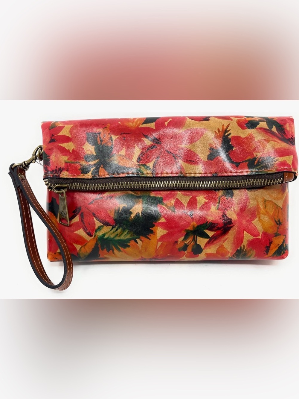 Patricia Nash Valerie Leather Foldover Clutch Wristlet, Spring Multi (bag20)